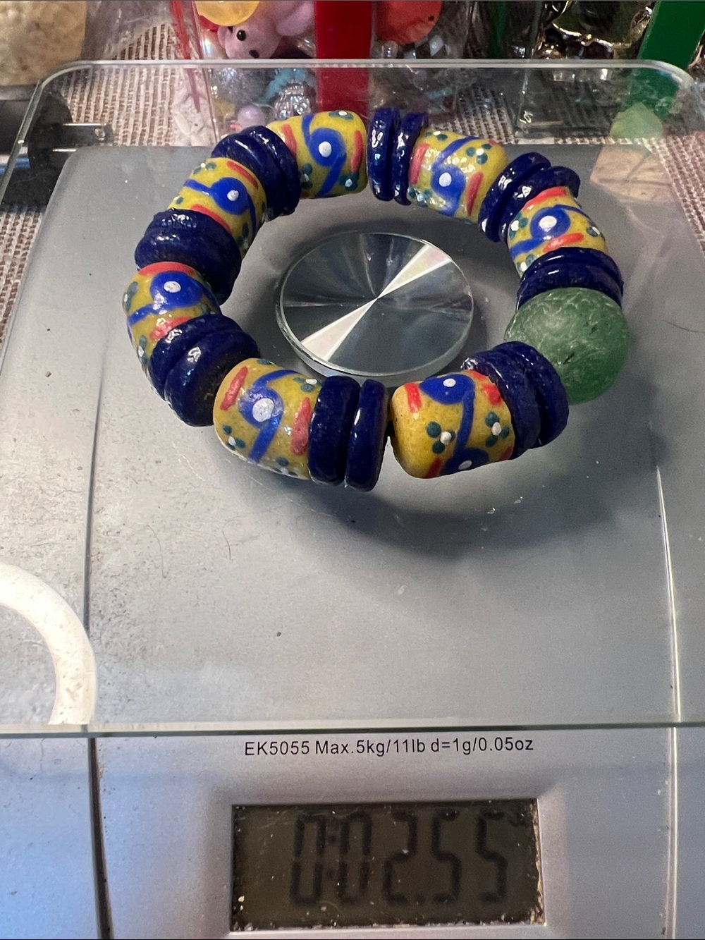 Krobo Style Ghanaian Recycled/powder Glass Bead Bracelet